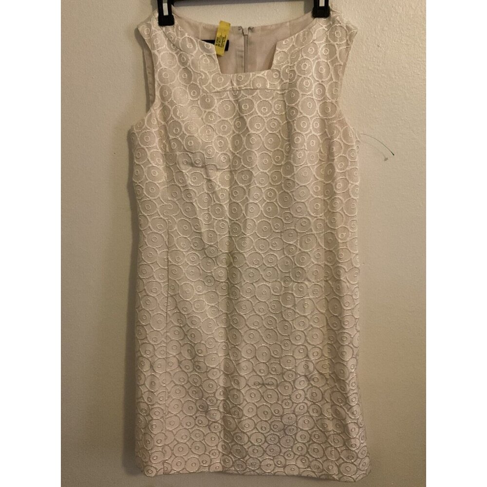 Nine West 8 Ivory Lined Womens Dress Lace Textured Fit‎ Flare